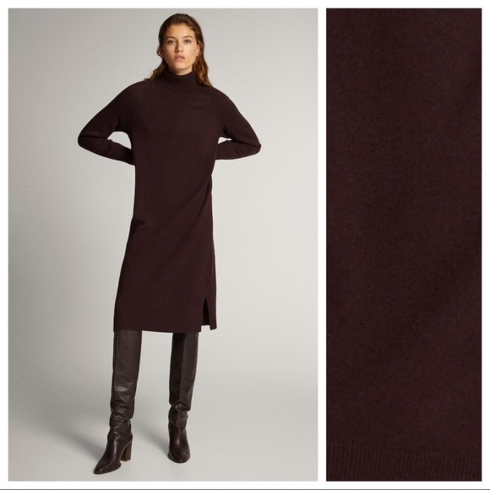 Massimo Dutti Chocolate Midi Dress